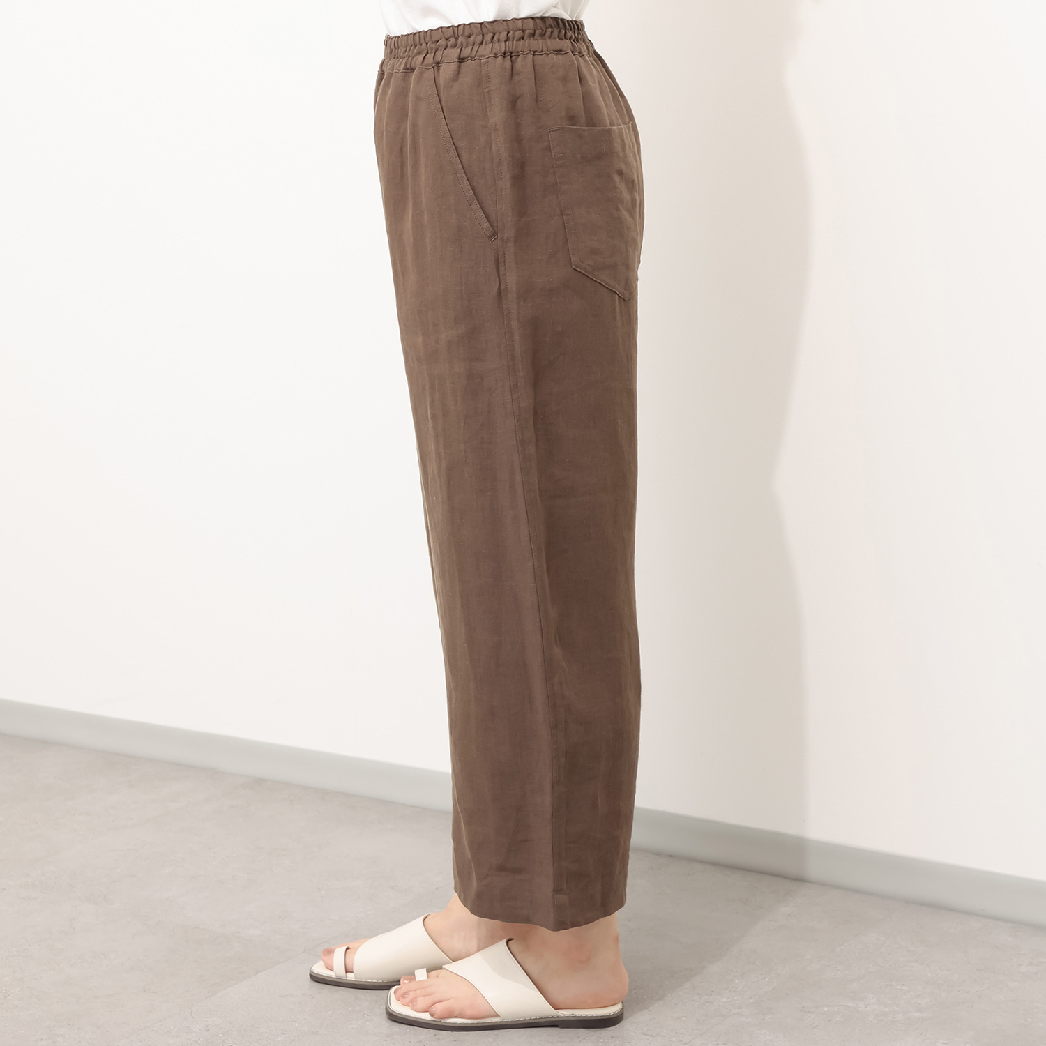 シャビージャンティール 麻 ワイドストレートパンツ