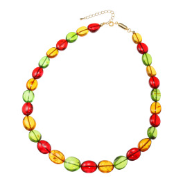 バイ　ネイチャー 琥珀 キャンディーデザイン マルチカラー マグネットネックレス
