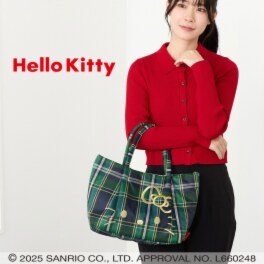 ルートート ハローキティ チェック柄トートバッグ