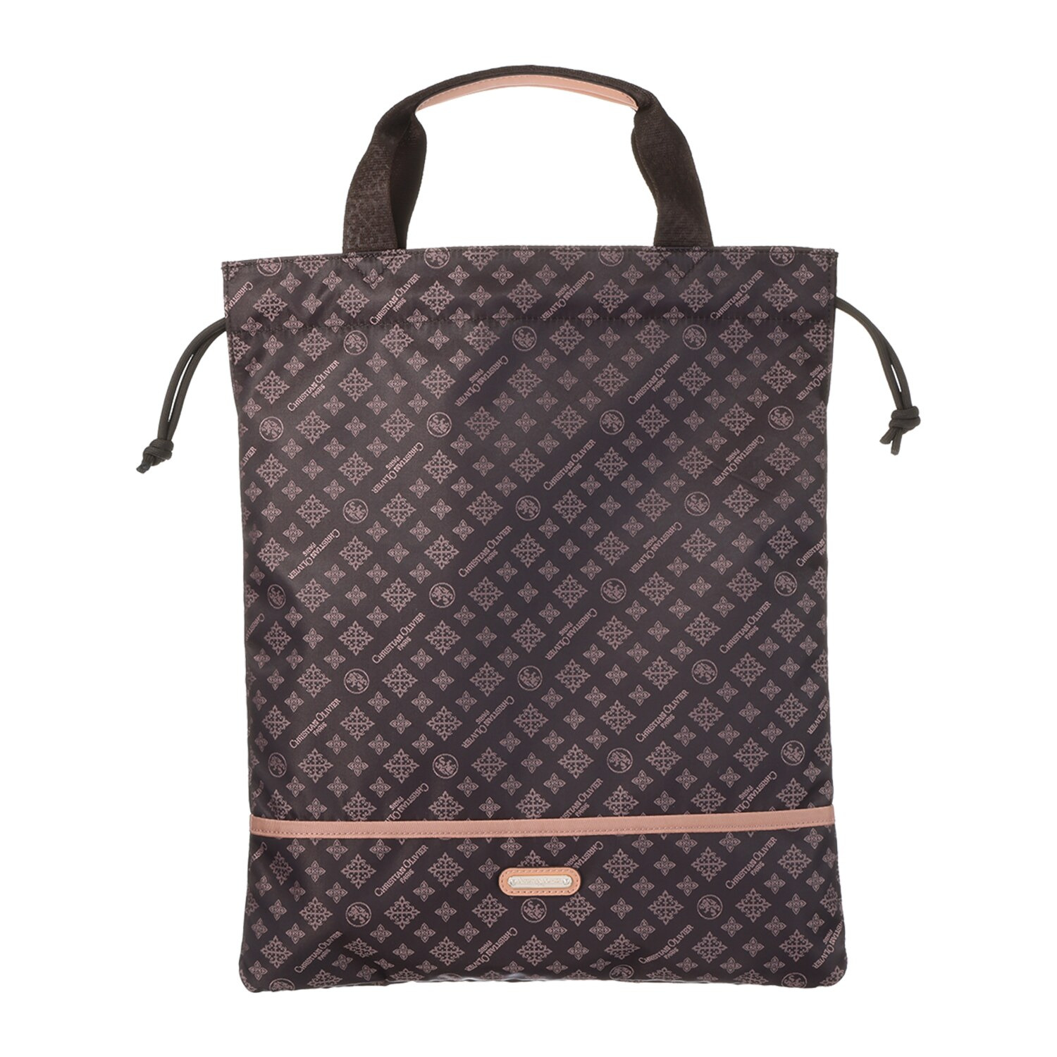 クリスチャン　オリビエ はっ水ジャガード モノグラム柄 軽量巾着式マルチバッグ