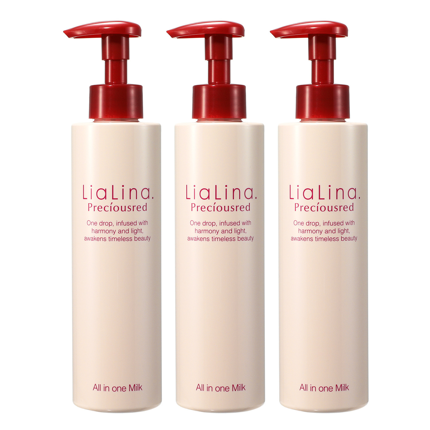 リアリナ 水分油分のバランスに着目 ミルクタイプで 潤いやわらか肌を目指す プレシャスレッド オールインワンミルク ３本セット 