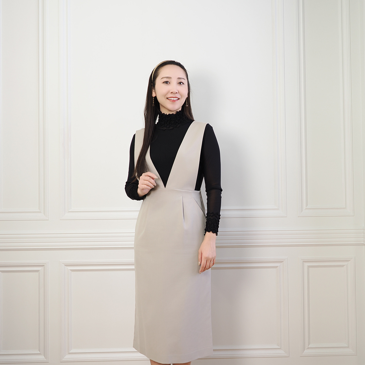 メッシュウィッシュ やわらか！　さらっと！ メッシュ素材！ フローラルネック プルオーバー