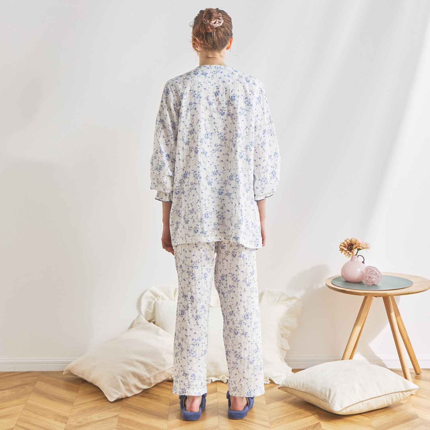 ナルエー コットン１００％ ダブルガーゼ ベリーガーデン パジャマ