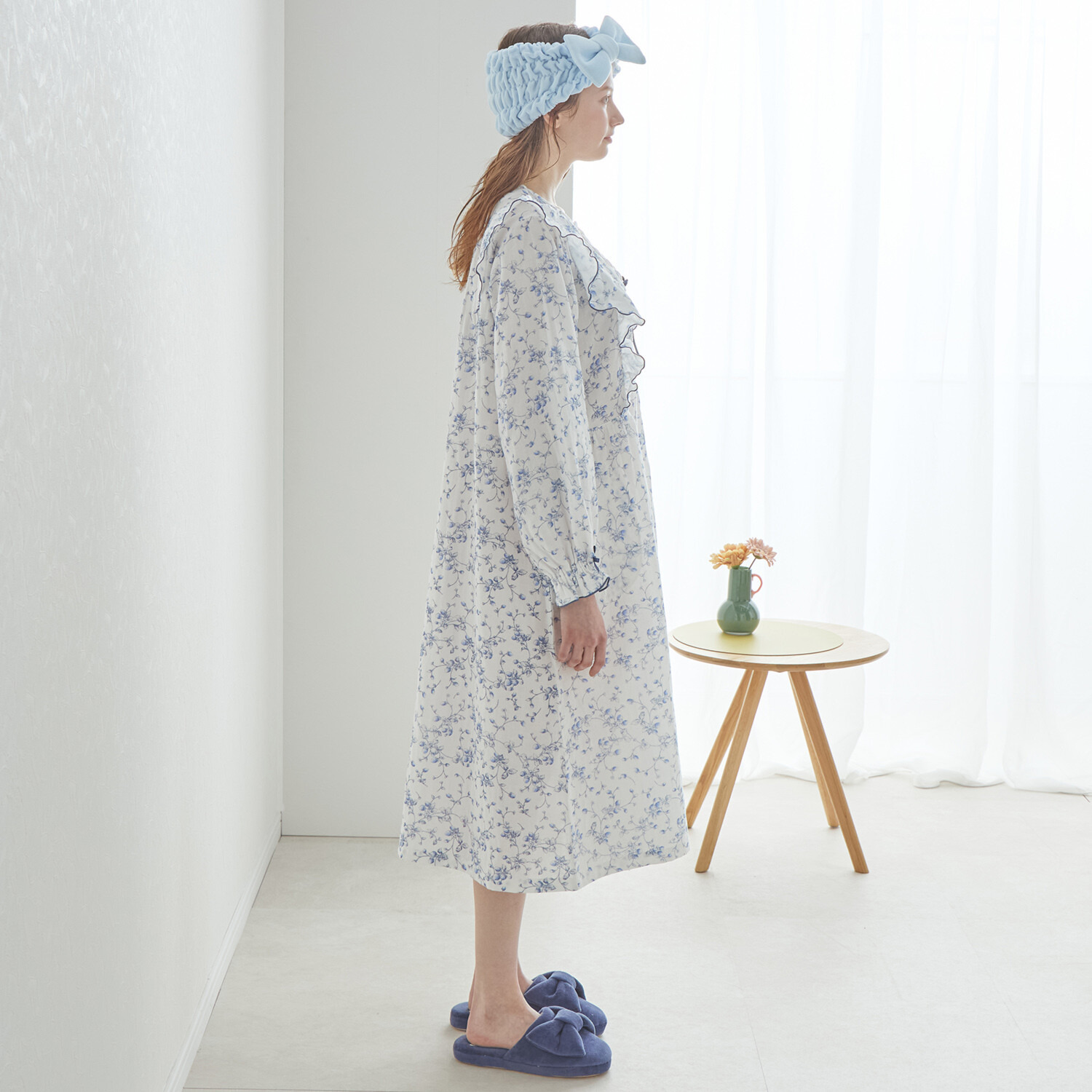 ナルエー コットン１００％ ダブルガーゼ ベリーガーデン ワンピース