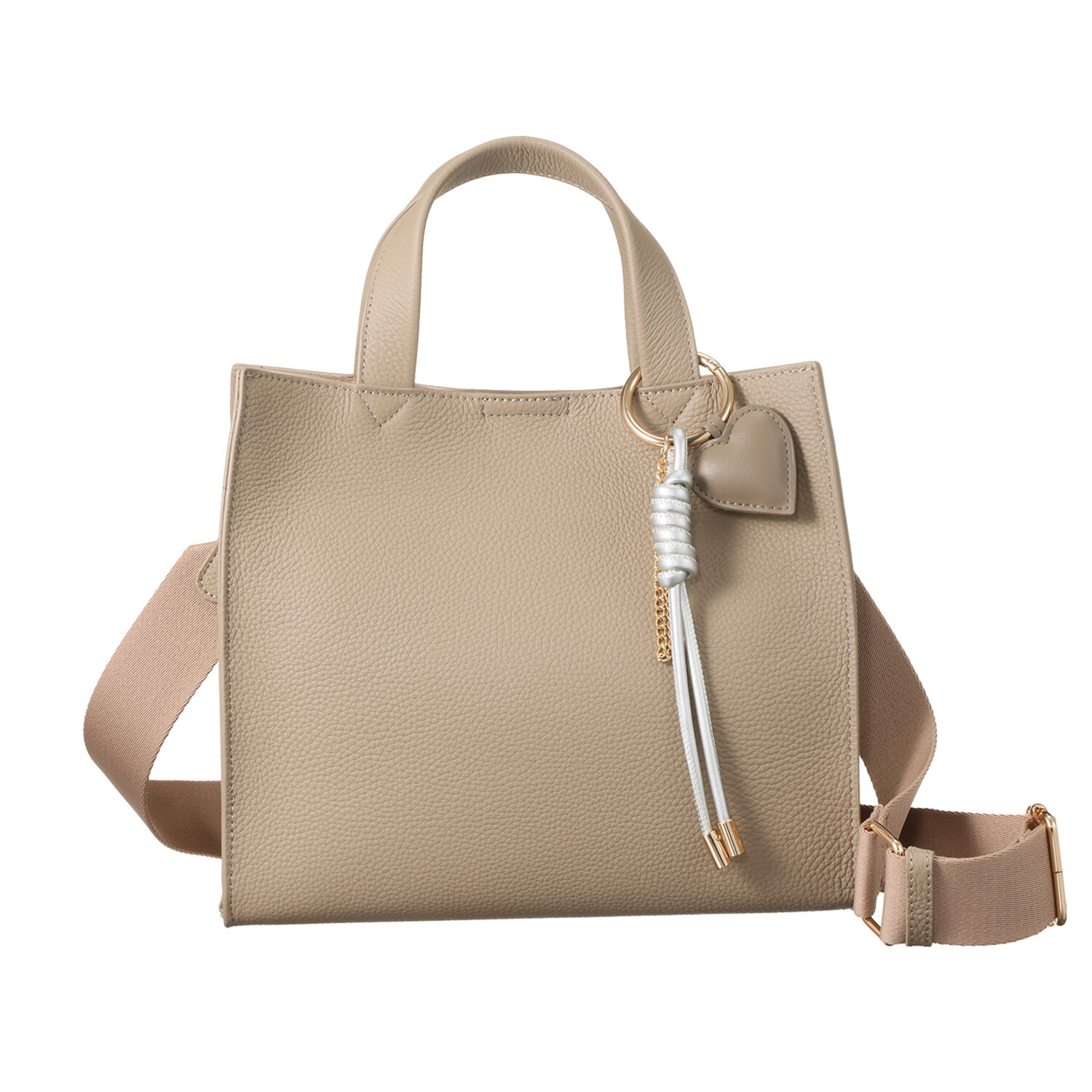 リネーム 牛革 底マチたっぷり ２ウェイスクエアバッグ