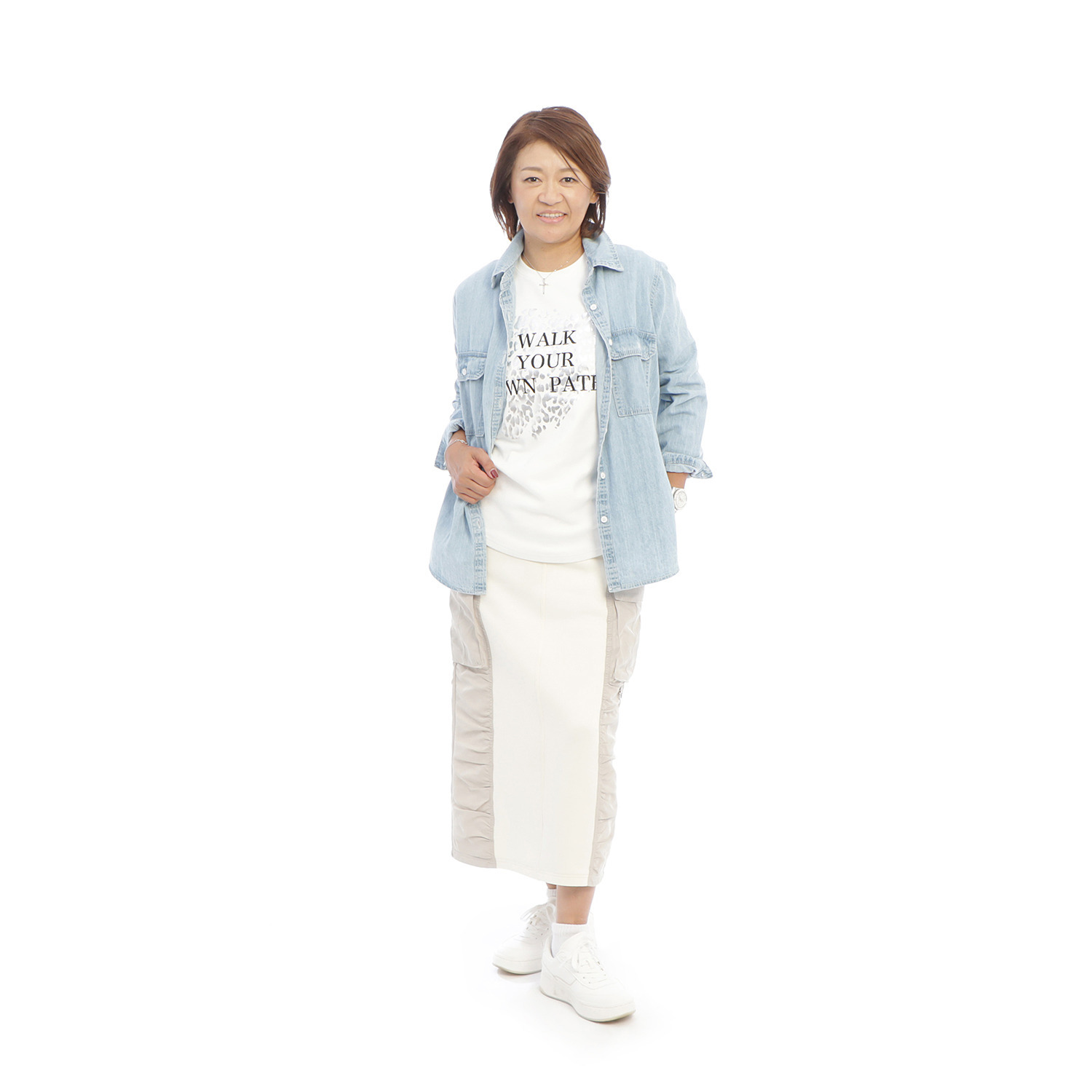 ヘブンアンドアース レオパード箔プリント 両面起毛スムース ロングＴシャツ