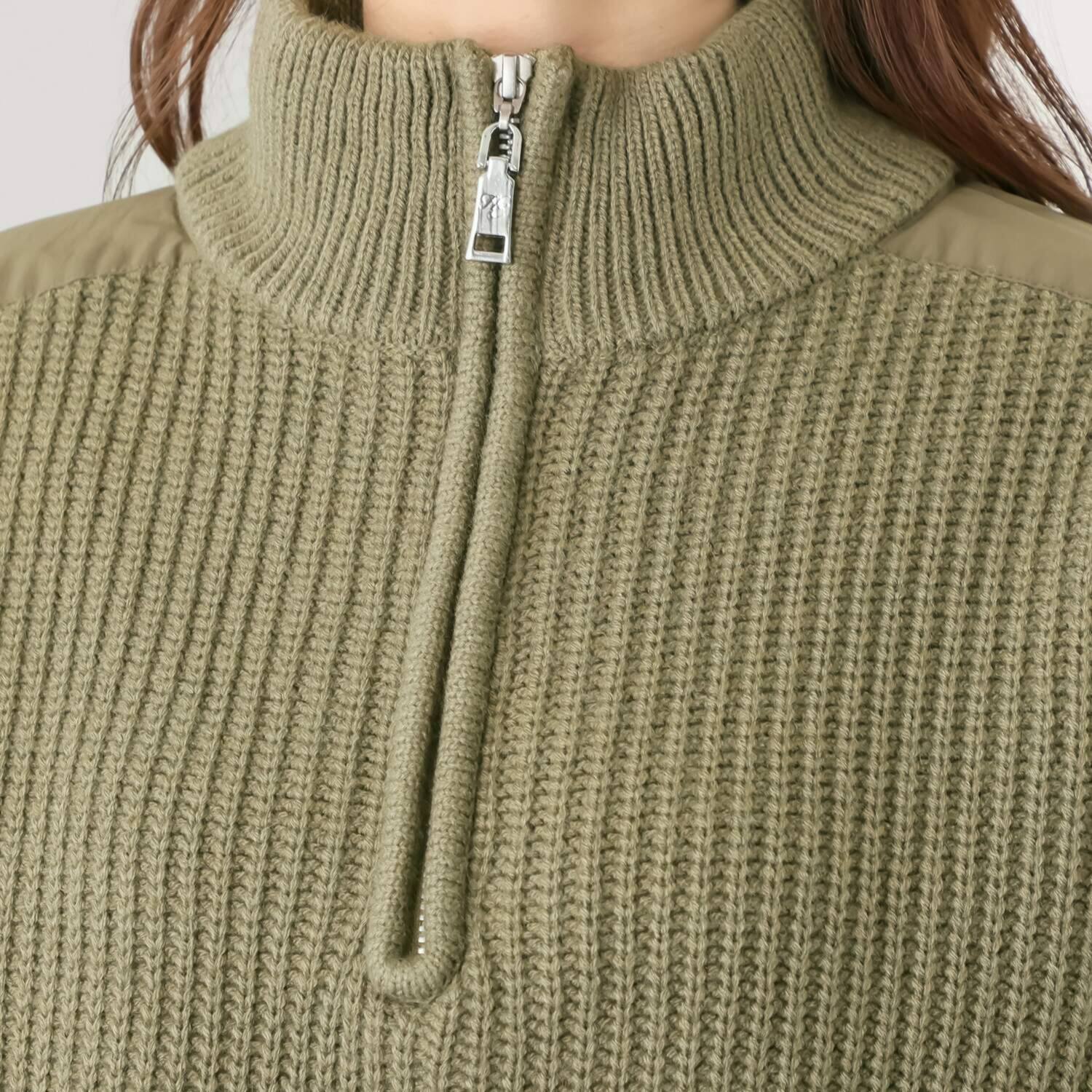 ヘブンアンドアース ミリタリーディテール ハーフジップ ニットプルオーバー