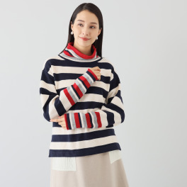 クリン　ヨシキ マルチカラーボーダー ニットプルオーバー