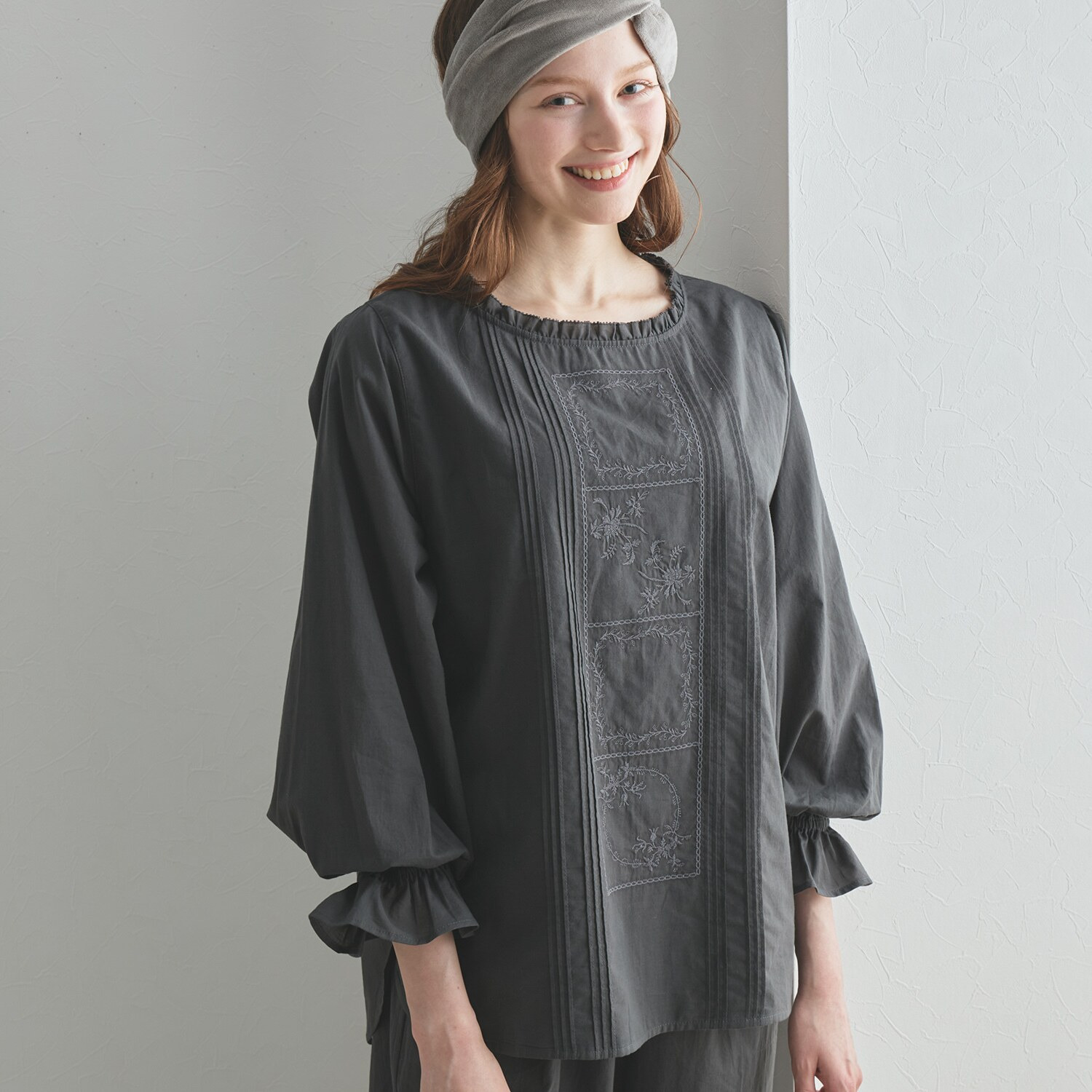 ナルエー コットンローン クラシカル刺しゅう セットアップ