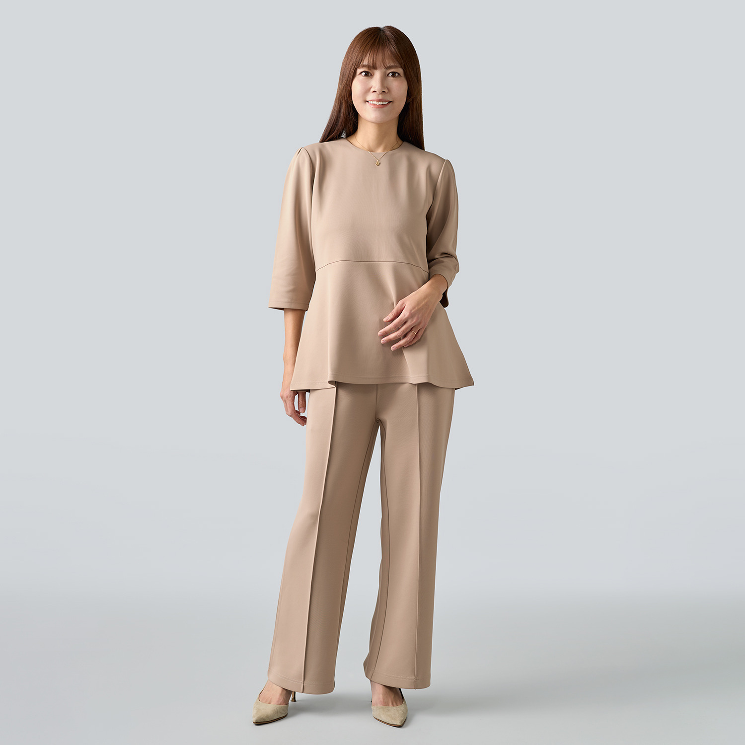 マンスリートライミー 着回し抜群 きれいシルエット トップス＆パンツセット