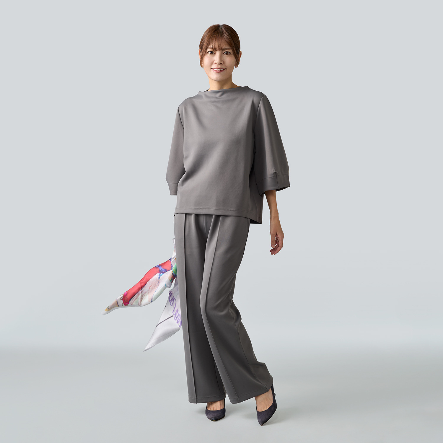 マンスリートライミー 着回し抜群 きれいシルエット トップス＆パンツセット