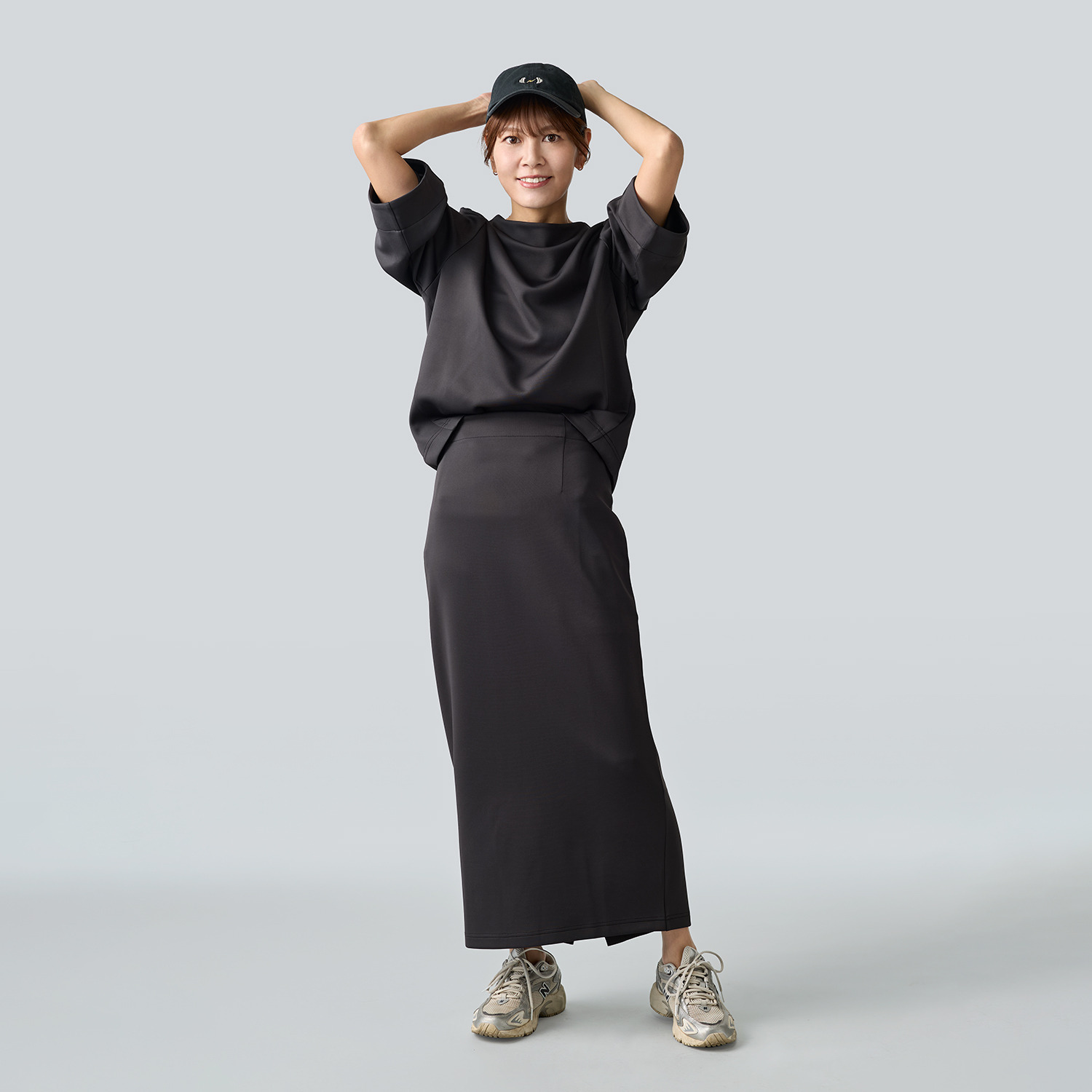 マンスリートライミー 着回し抜群 体形カバートップス＆ すっきりスカートセット