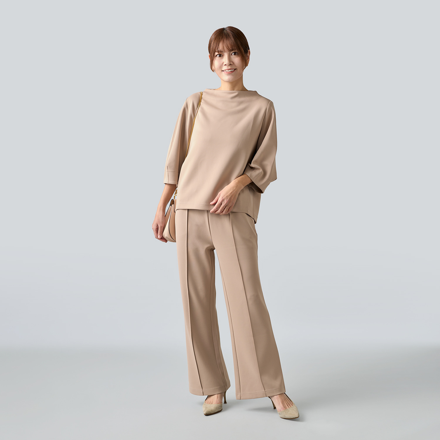 マンスリートライミー 着回し抜群 体形カバートップス＆ すっきりスカートセット