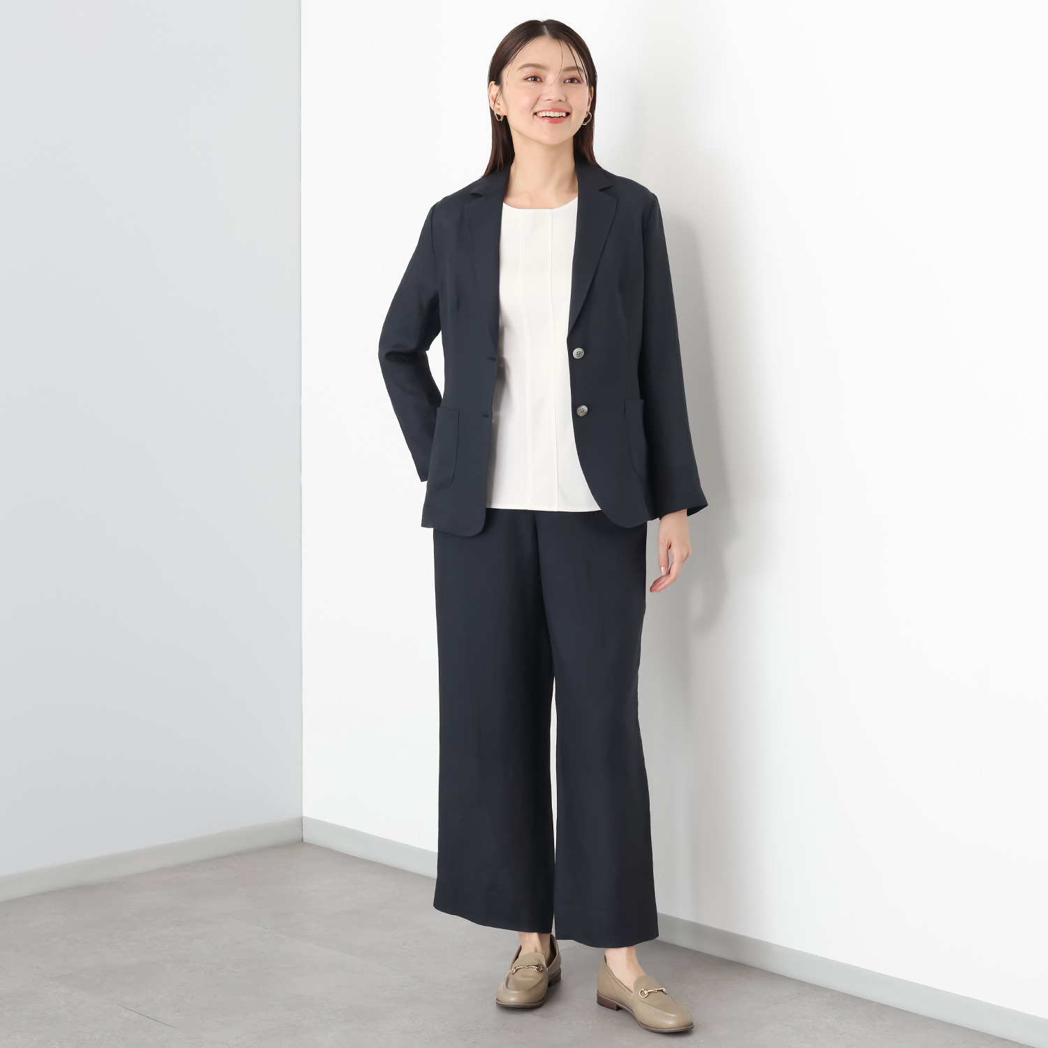 メリオン フランス・ ノルマンディー産 プラチナプレミアムリネン 立体シルエット テーラードジャケット