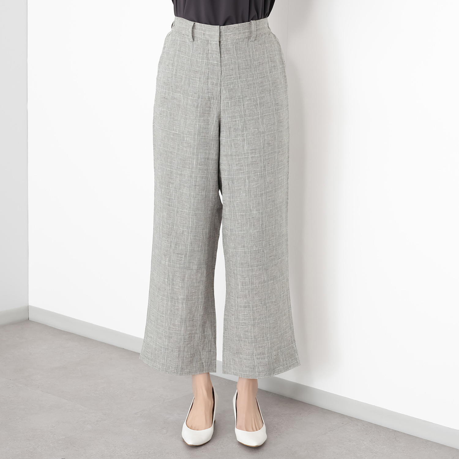 メリオン フランス・ ノルマンディー産 プラチナプレミアムリネン 立体シルエット ワイドパンツ