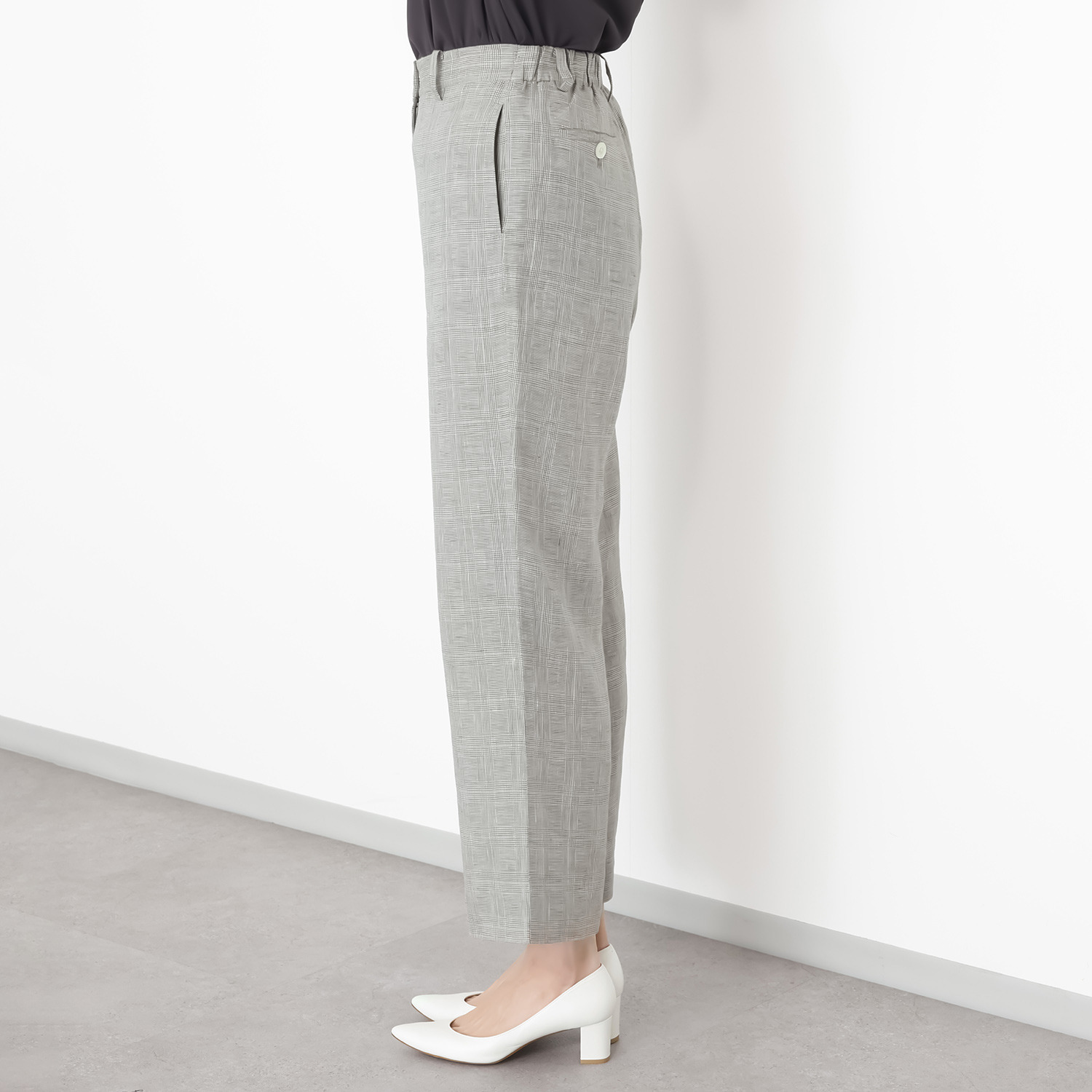 メリオン フランス・ ノルマンディー産 プラチナプレミアムリネン 立体シルエット ワイドパンツ