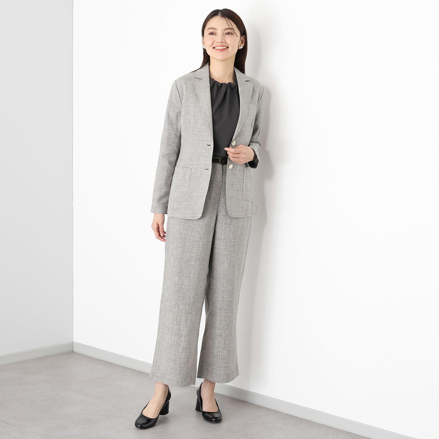 メリオン フランス・ ノルマンディー産 プラチナプレミアムリネン 立体シルエット ワイドパンツ