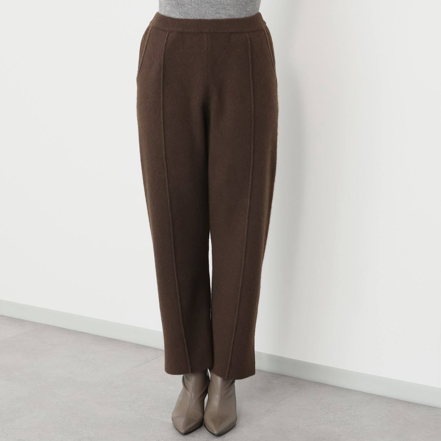 ネイチャーズ 無染色ヤク ミラノリブ ニットパンツ