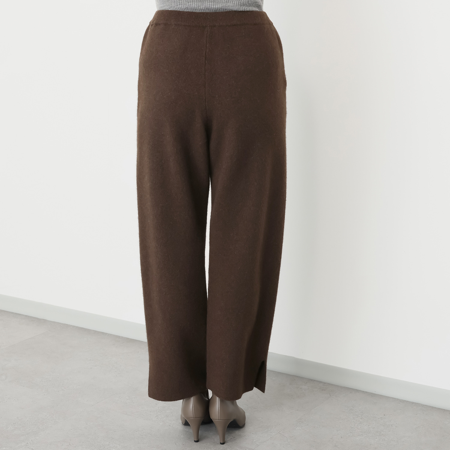 ネイチャーズ 無染色ヤク ミラノリブ ニットパンツ