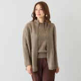 ネイチャーズ 無染色ヤク ファー加工 Ａラインカーディガン