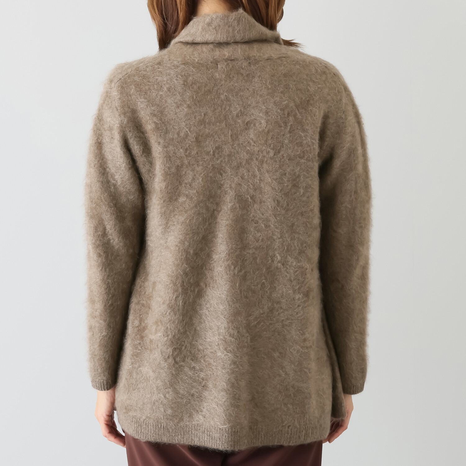 ネイチャーズ 無染色ヤク ファー加工 Ａラインカーディガン