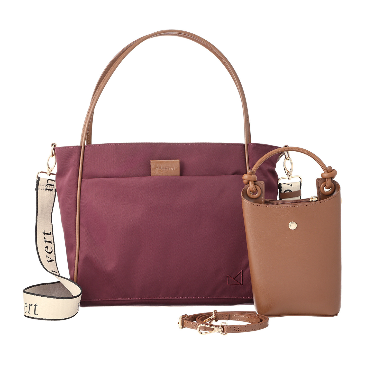 メゾンヴェール はっ水ナイロン ３層構造　軽量 ２ウェイトートバッグ＆ スマホショルダーセット