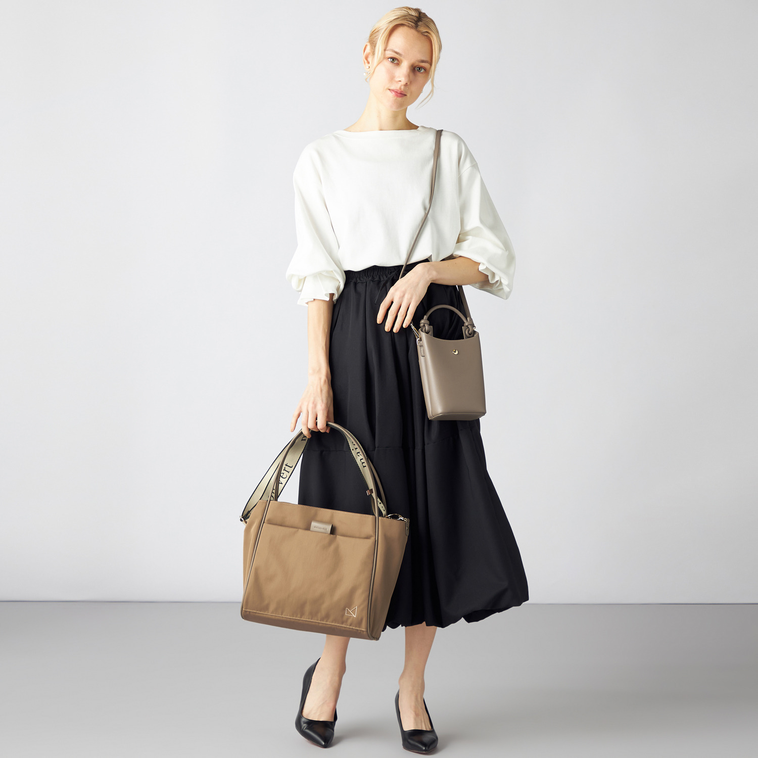 メゾンヴェール はっ水ナイロン ３層構造　軽量 ２ウェイトートバッグ＆ スマホショルダーセット