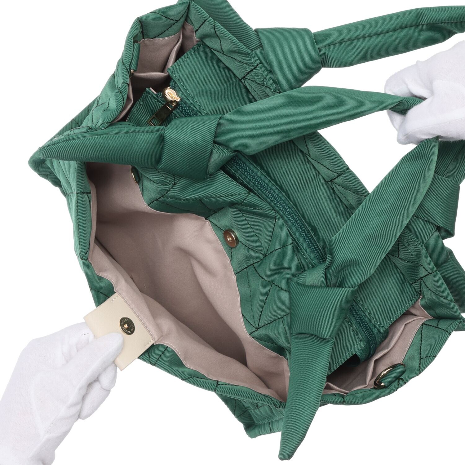 メゾンヴェール はっ水ナイロン リボンハンドル ＭＶキルティング ２ウェイトートバッグ ＜ポーチ付＞