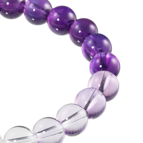 石友蔵出しコレクション アメシスト＆ ロッククリスタルクォーツ カラーグラデーション イラスティック ブレスレット