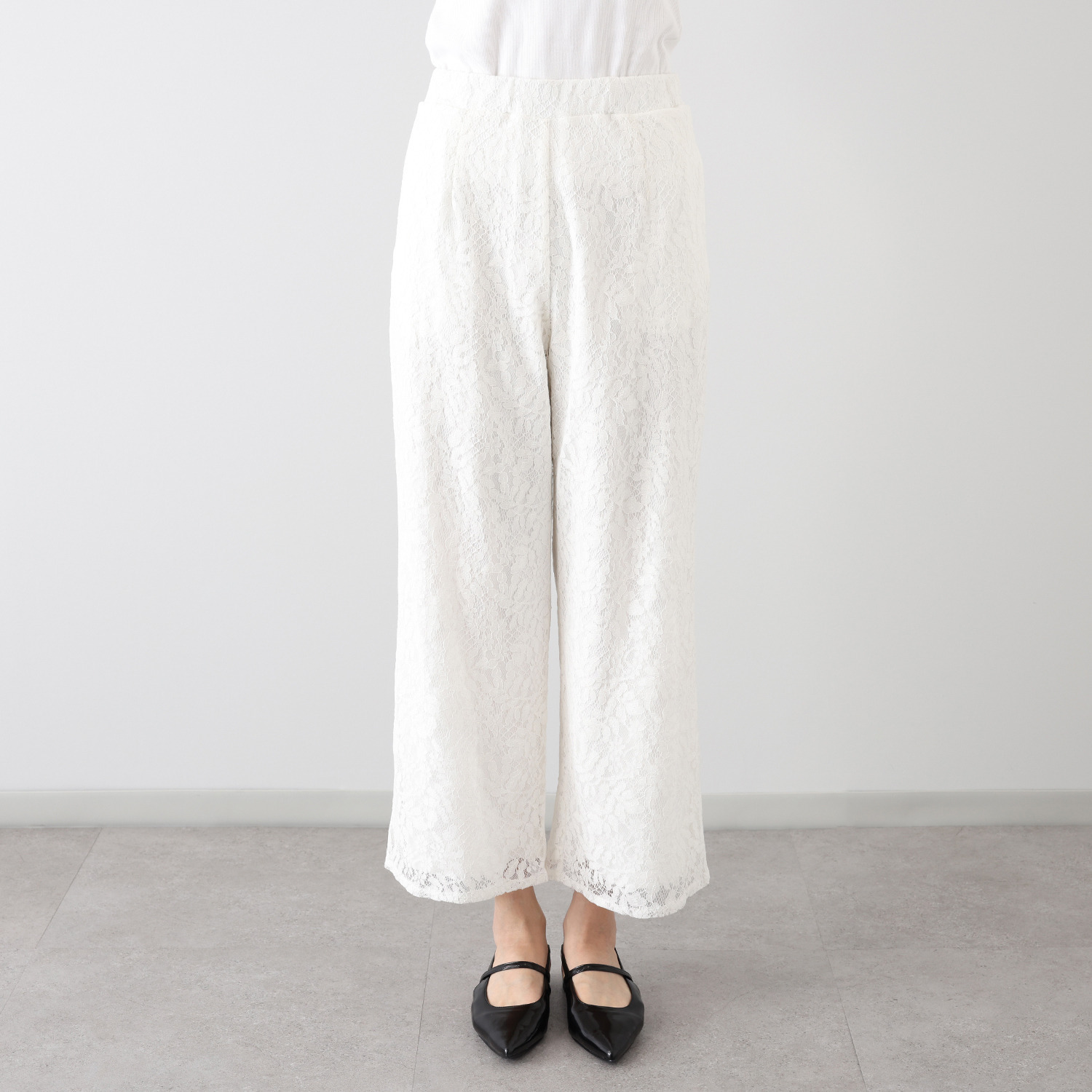 ベラデッソグラツィア ボタニカル柄レース ストレートパンツ