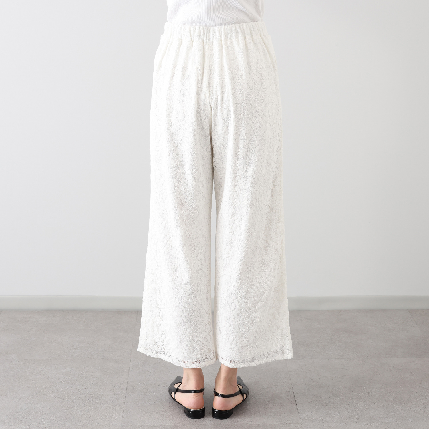 ベラデッソグラツィア ボタニカル柄レース ストレートパンツ