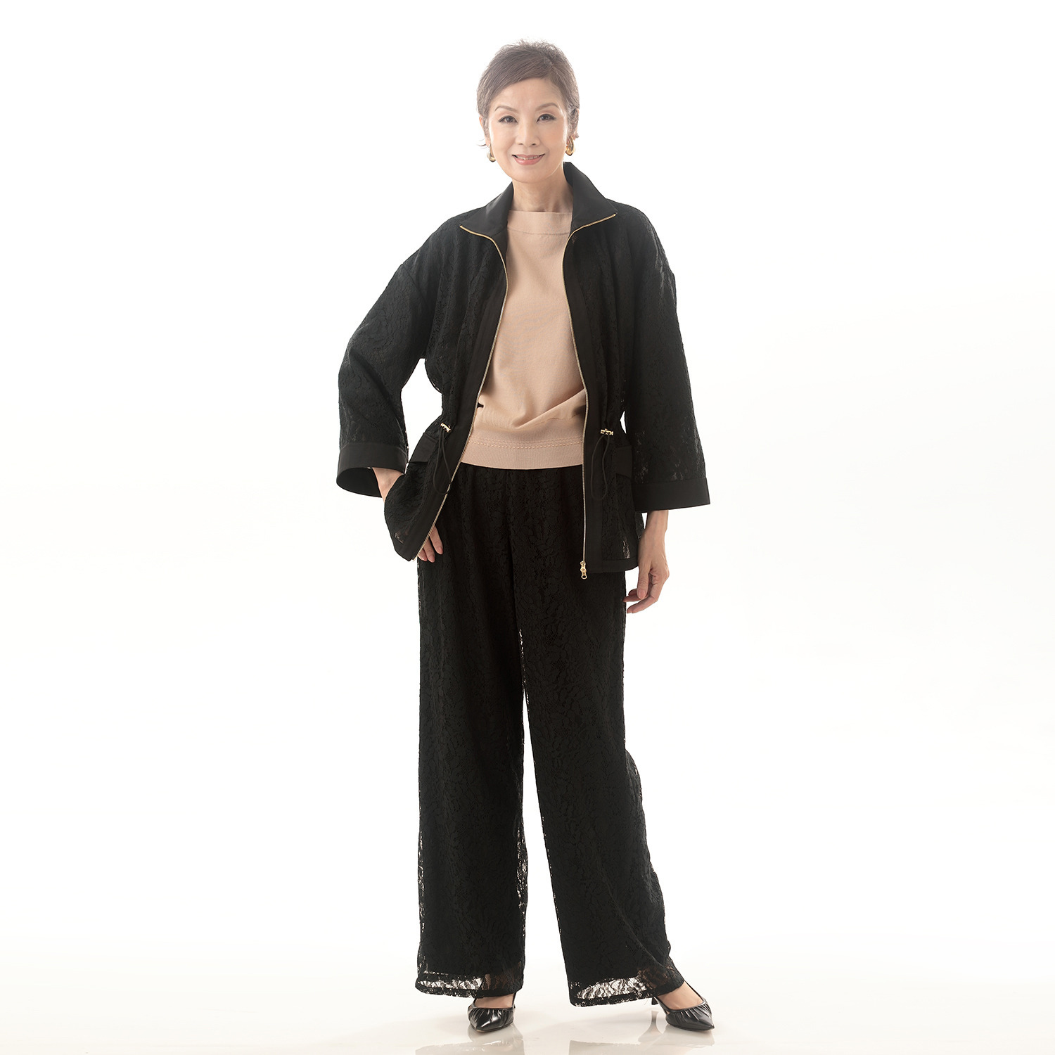 ベラデッソグラツィア ボタニカル柄レース ストレートパンツ