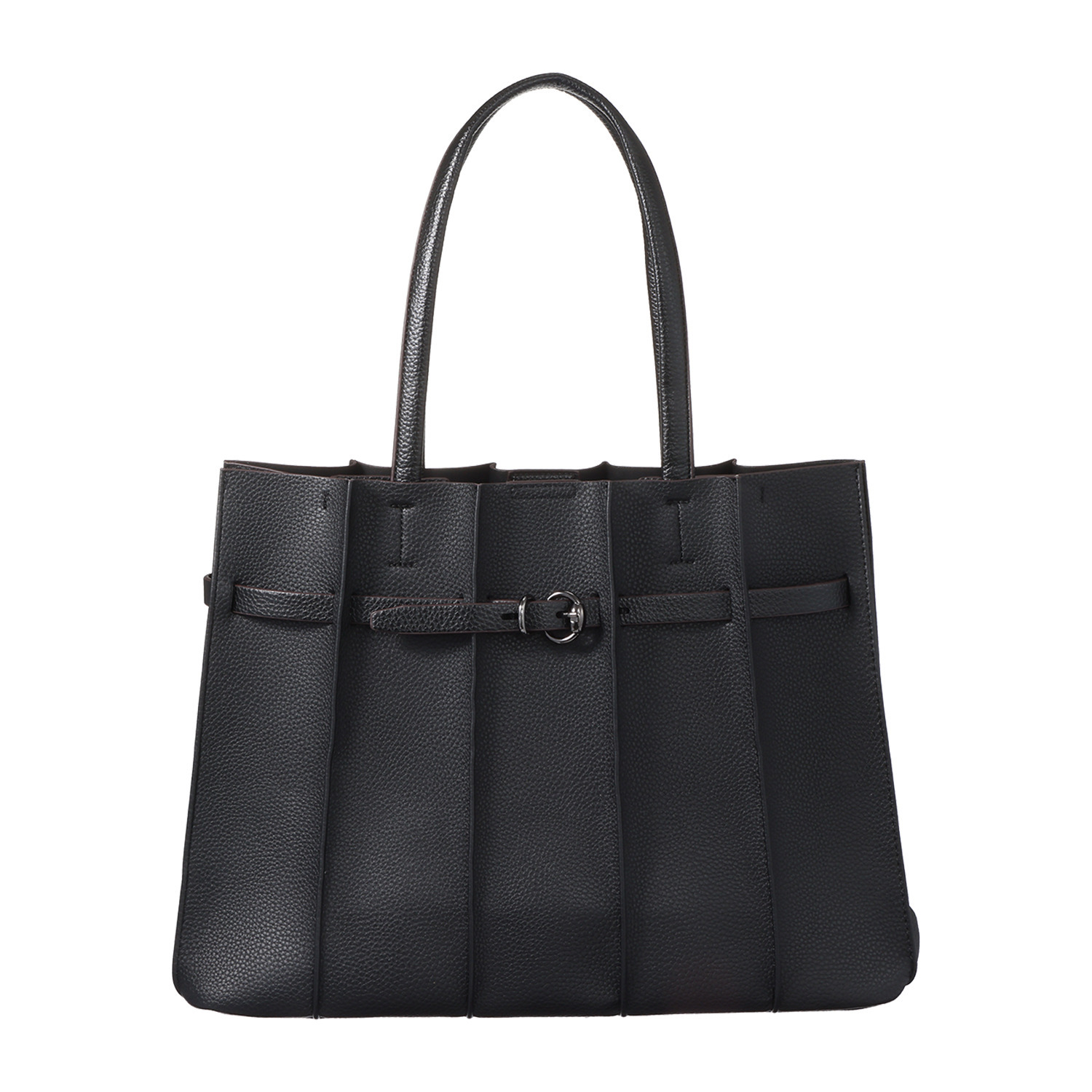 グッシオイタリー 軽量プリーツデザイン ベルトモティーフ トートバッグ