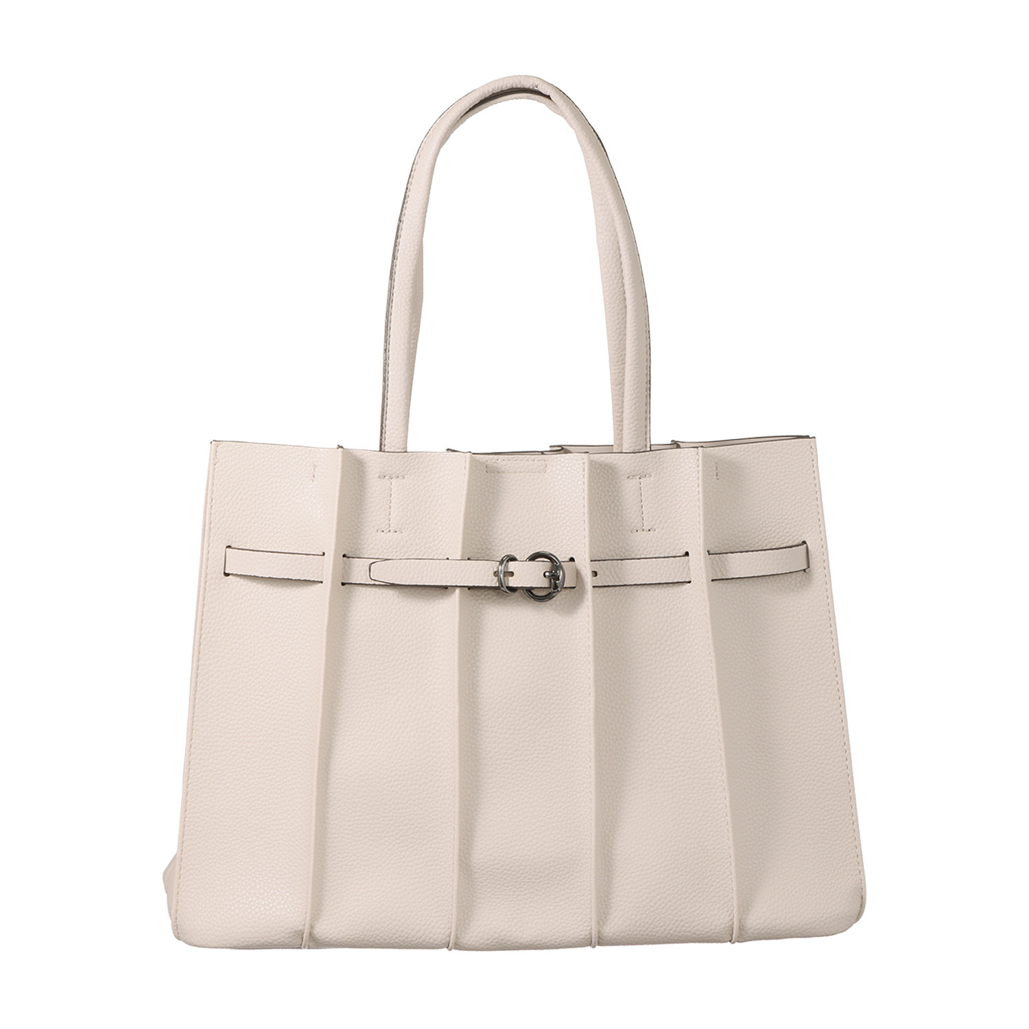 グッシオイタリー 軽量プリーツデザイン ベルトモティーフ トートバッグ