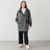 コモエリークローゼット 異素材＆ アシメジップが光るコート