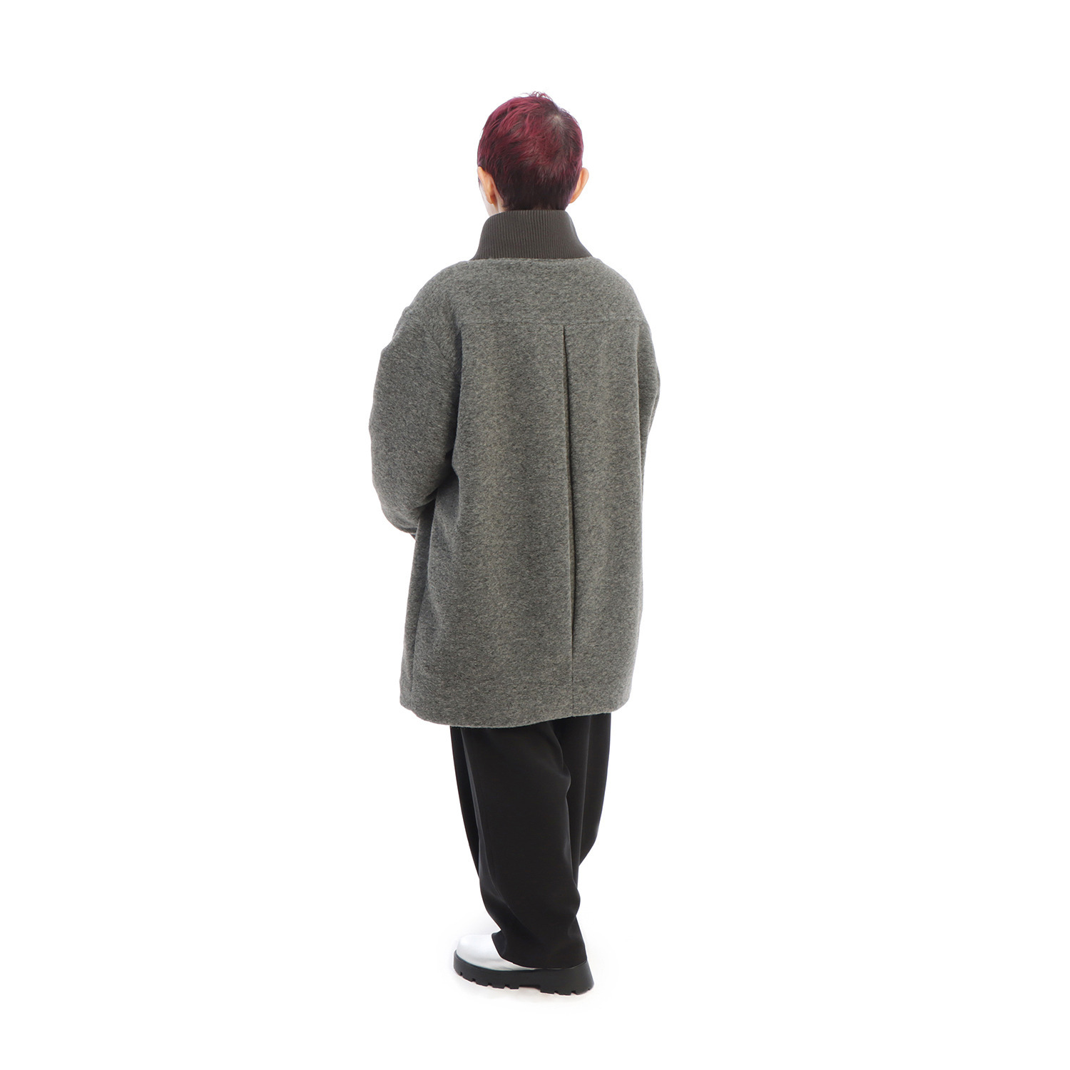 コモエリークローゼット 異素材＆ アシメジップが光るコート