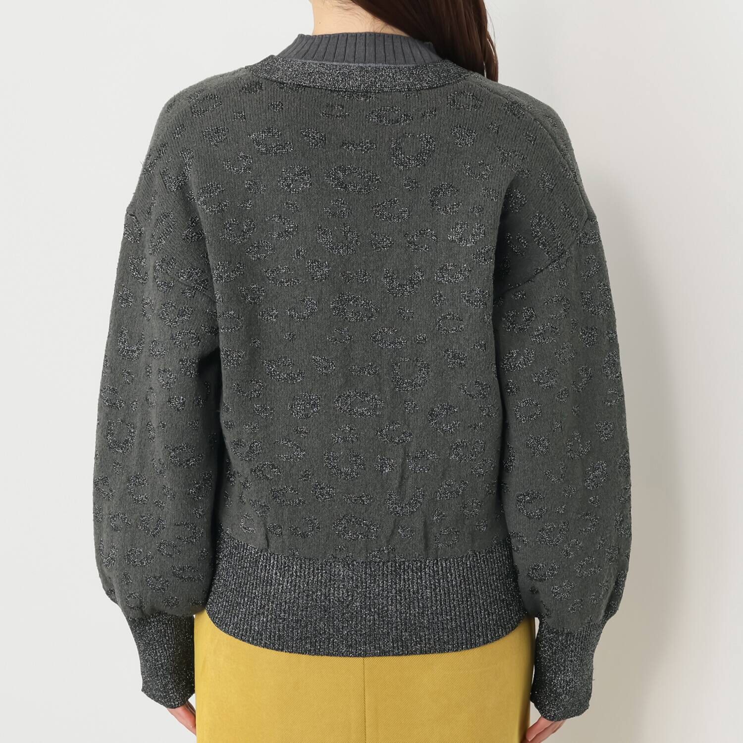 コモエリークローゼット ラメジャガード ニットカーディガン