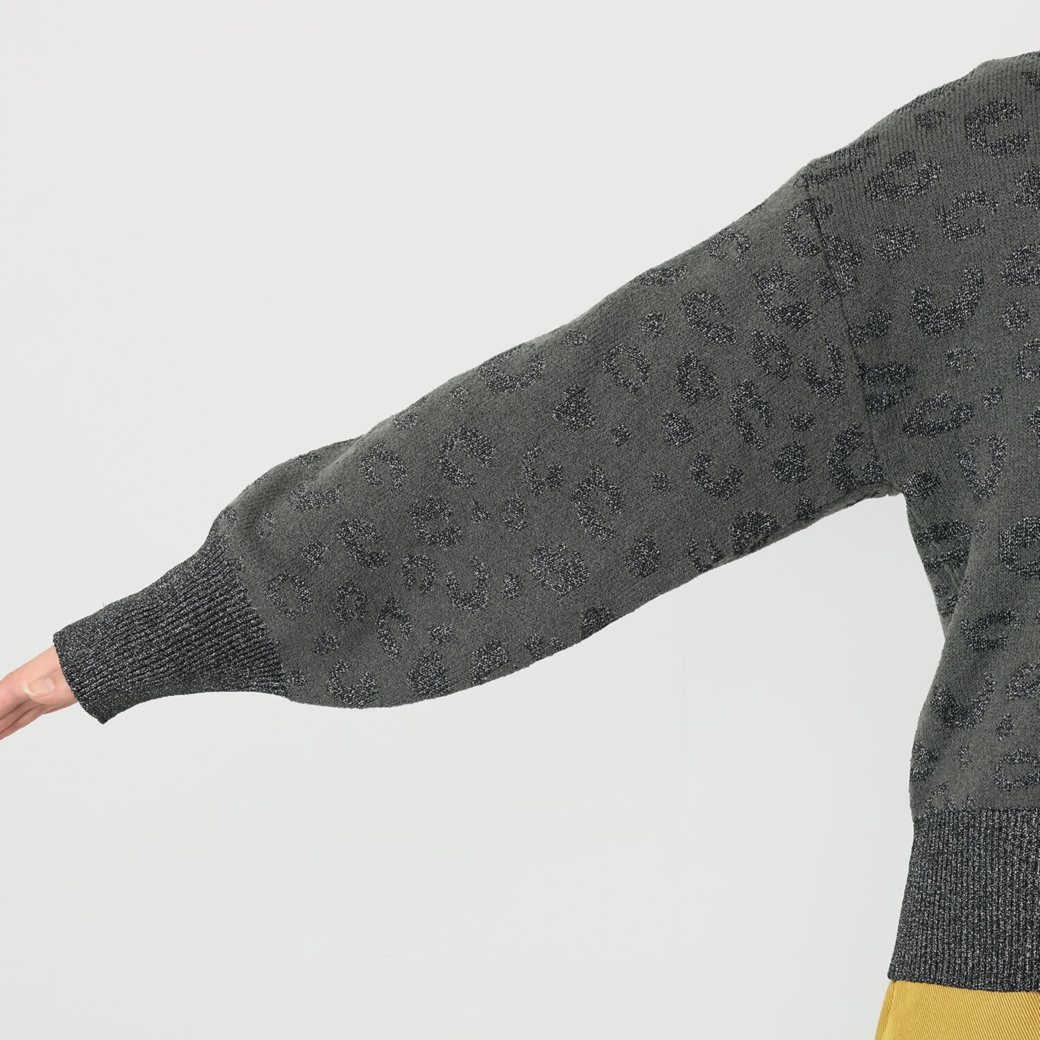 コモエリークローゼット ラメジャガード ニットカーディガン