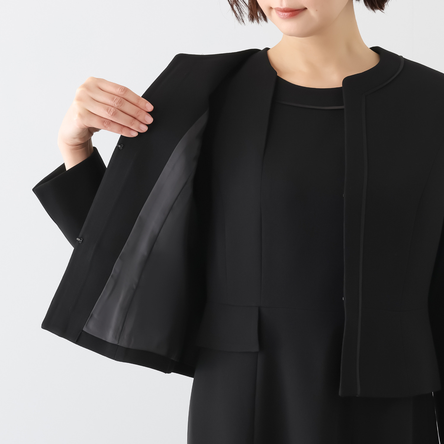 ニュイ ブラックフォーマル 洗濯機で洗える ロング丈アンサンブル 着丈：１１８〜１２０ｃｍ