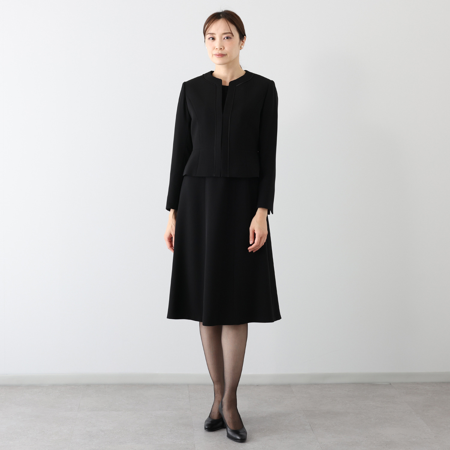 ニュイ ブラックフォーマル 洗濯機で洗える ロング丈アンサンブル 着丈：１１０〜１１２ｃｍ
