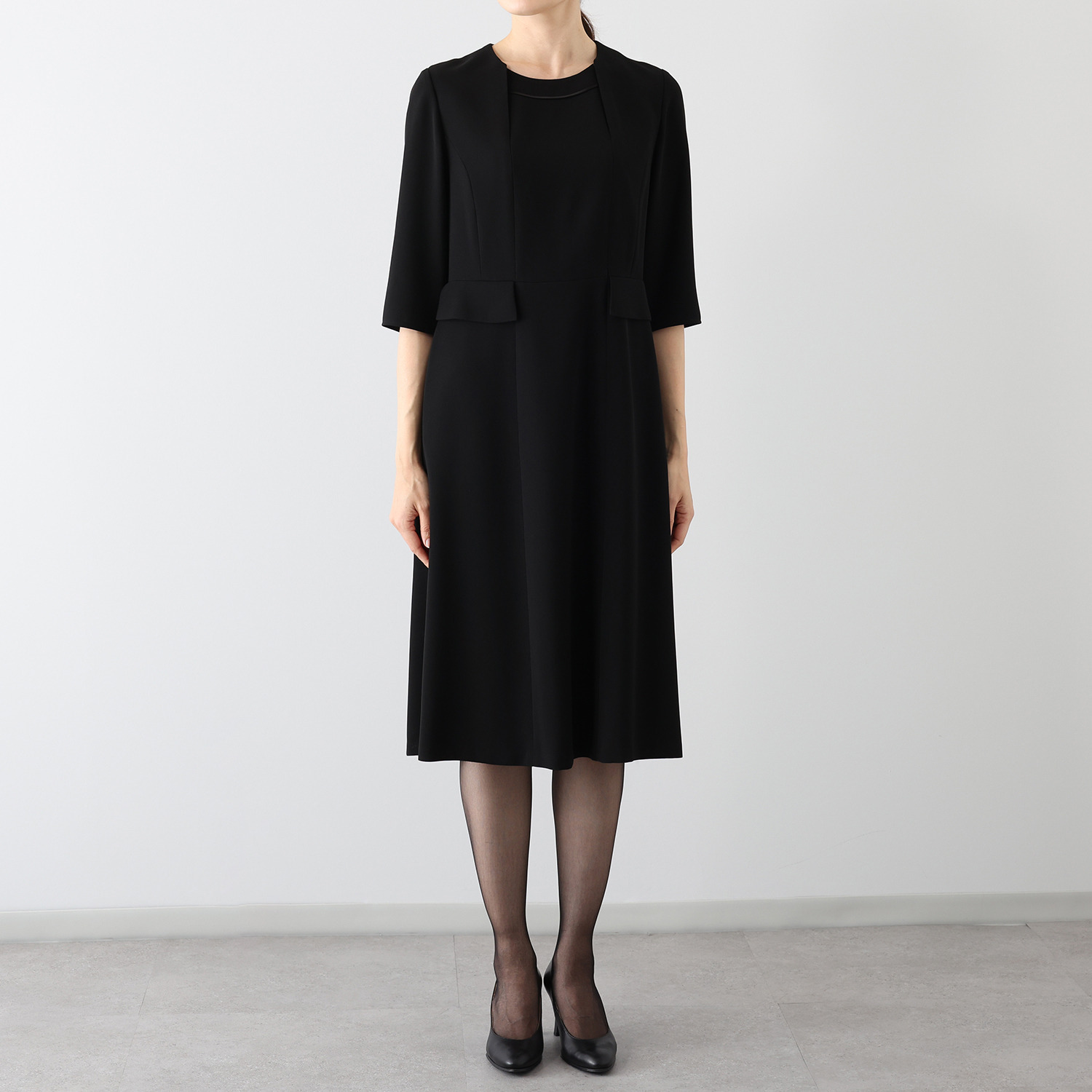 ニュイ ブラックフォーマル 洗濯機で洗える ロング丈アンサンブル 着丈：１１０〜１１２ｃｍ