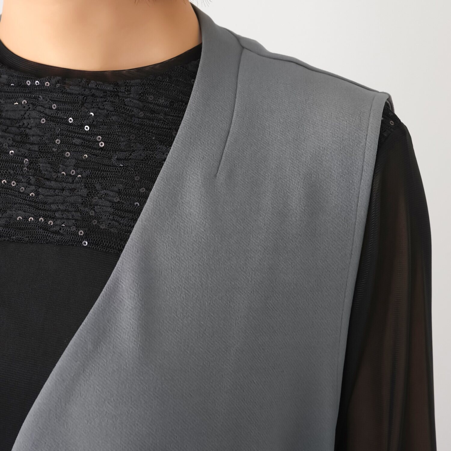 エアリーフェアリー ストレッチカルゼ 着回しスタイルアップジレ