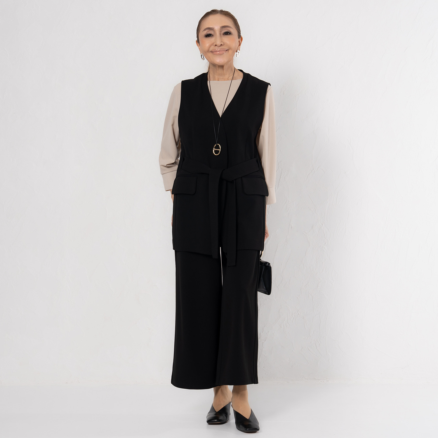 エアリーフェアリー ストレッチカルゼ 着回しスタイルアップジレ