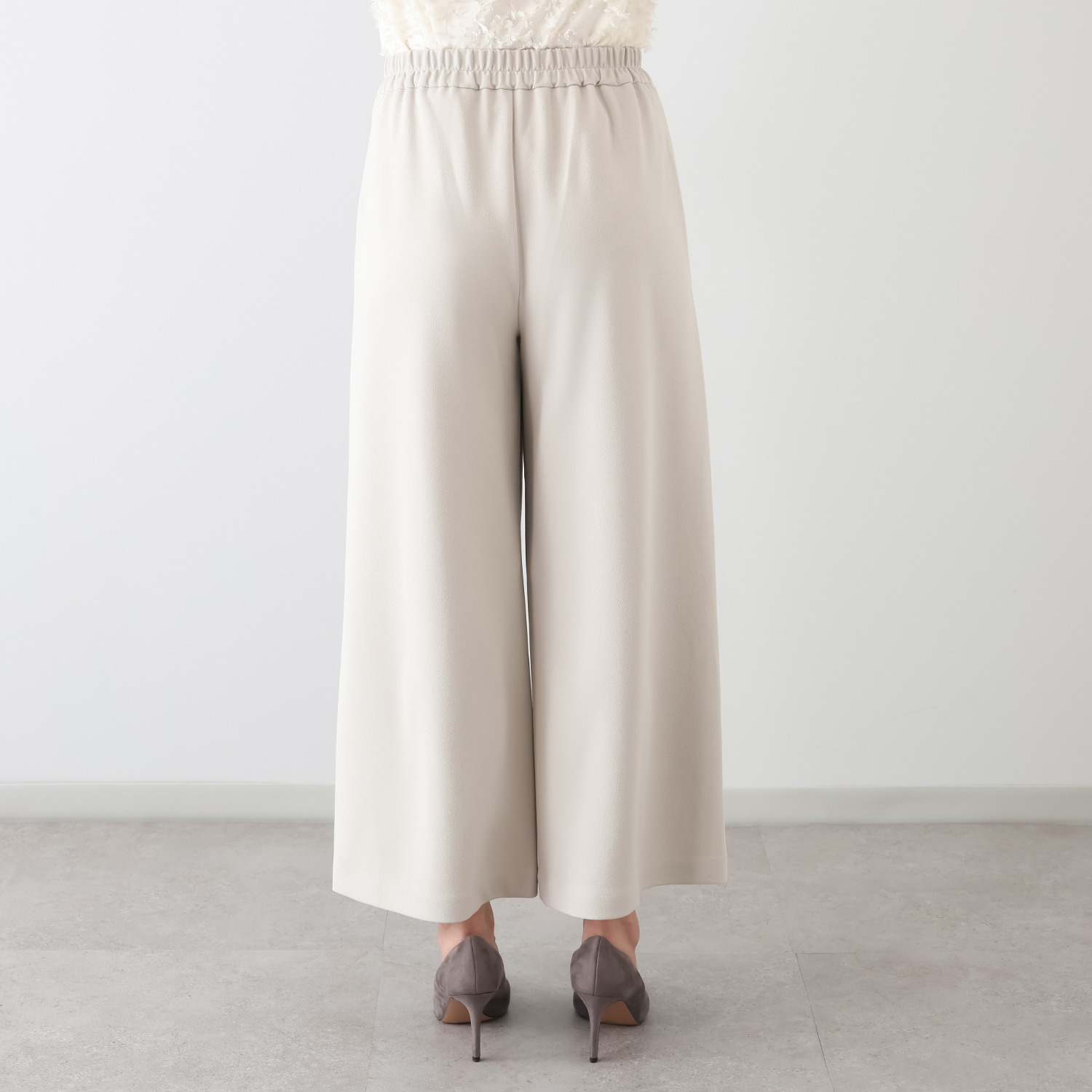 エアリーフェアリー ストレッチカルゼ 飾りベルトワイドパンツ