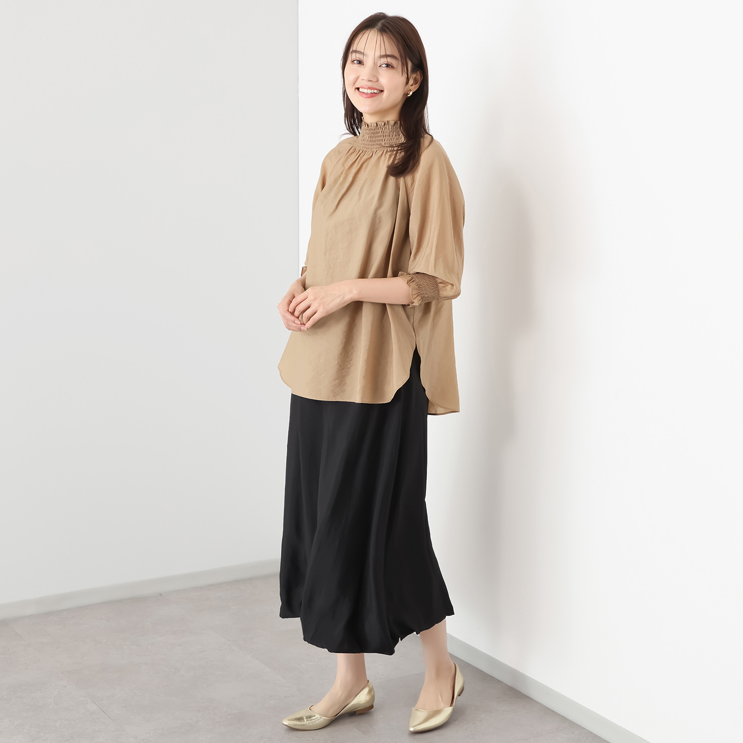 エアリーフェアリー シャーリング 七分袖ブラウス