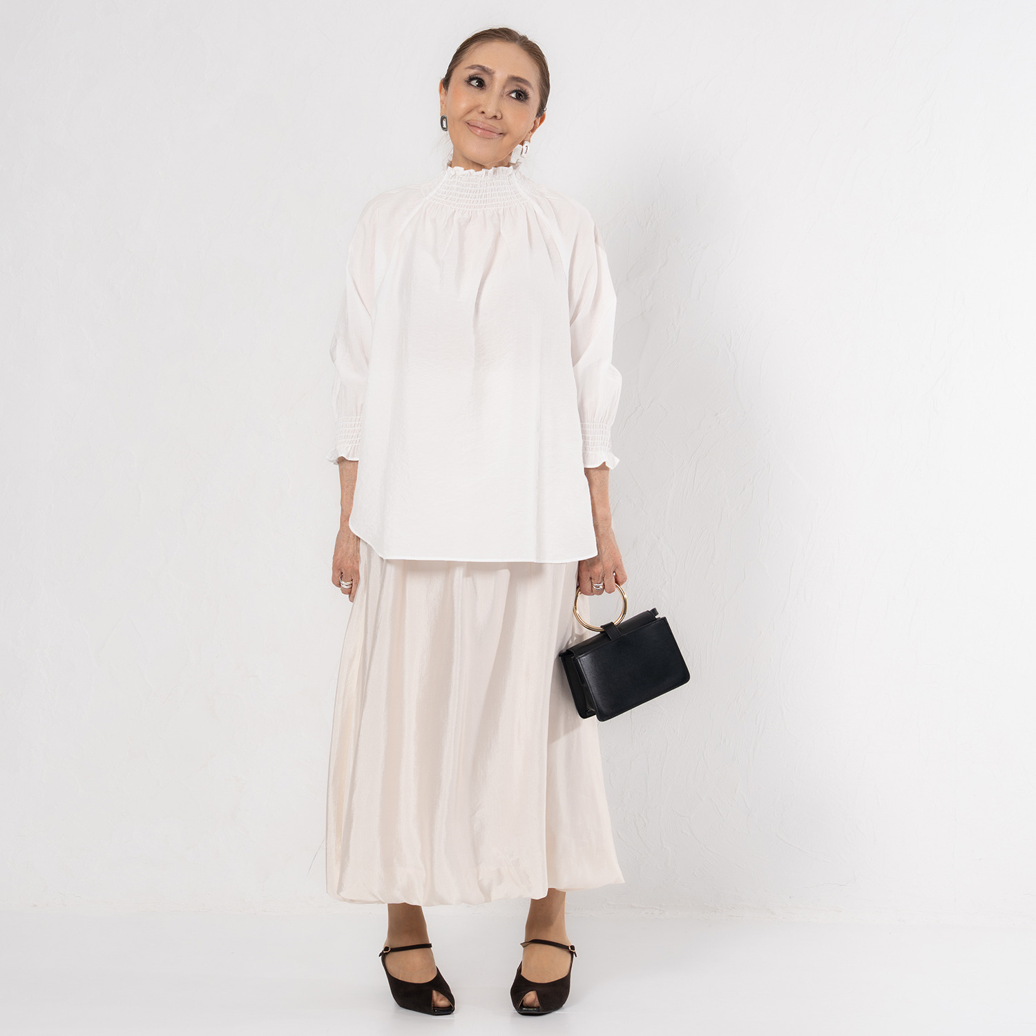 エアリーフェアリー シャーリング 七分袖ブラウス