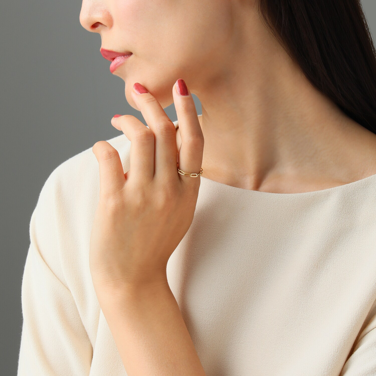 オーサムジュエリー １８Ｋ クリップデザイン リング