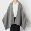 マダムヒロコ アルパカウール混 リングヤーン ダブルフェイス素材 リバーシブルケープコート