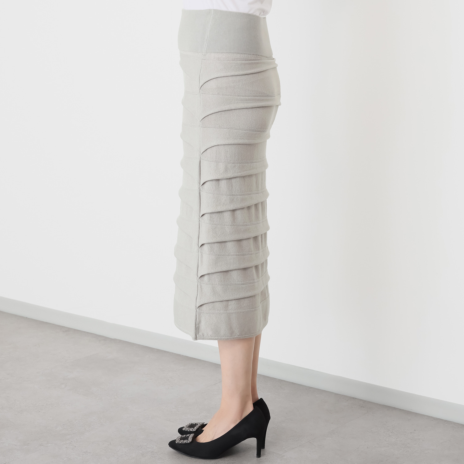 マダムヒロコ ティアードフリル ニットスカート