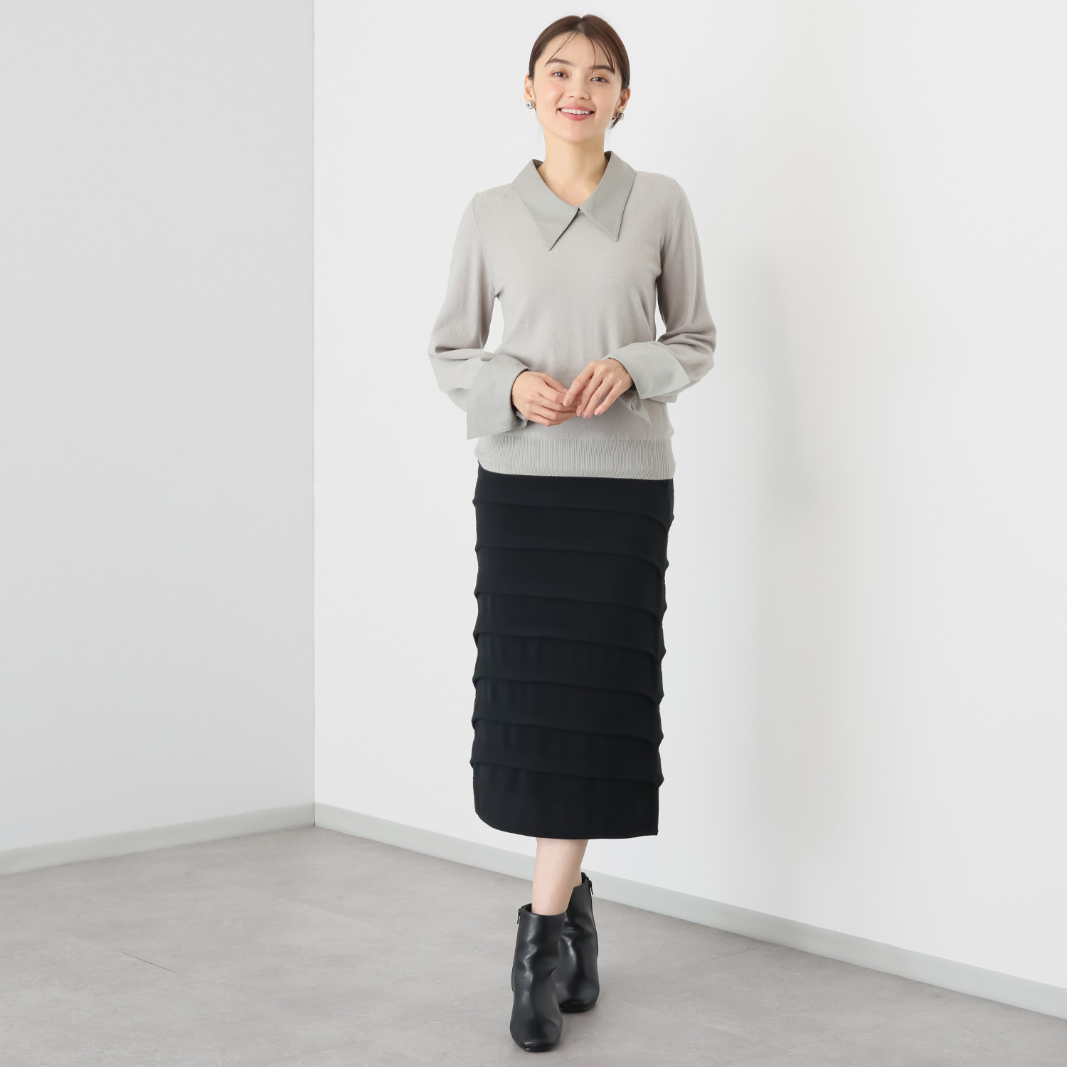 マダムヒロコ ティアードフリル ニットスカート